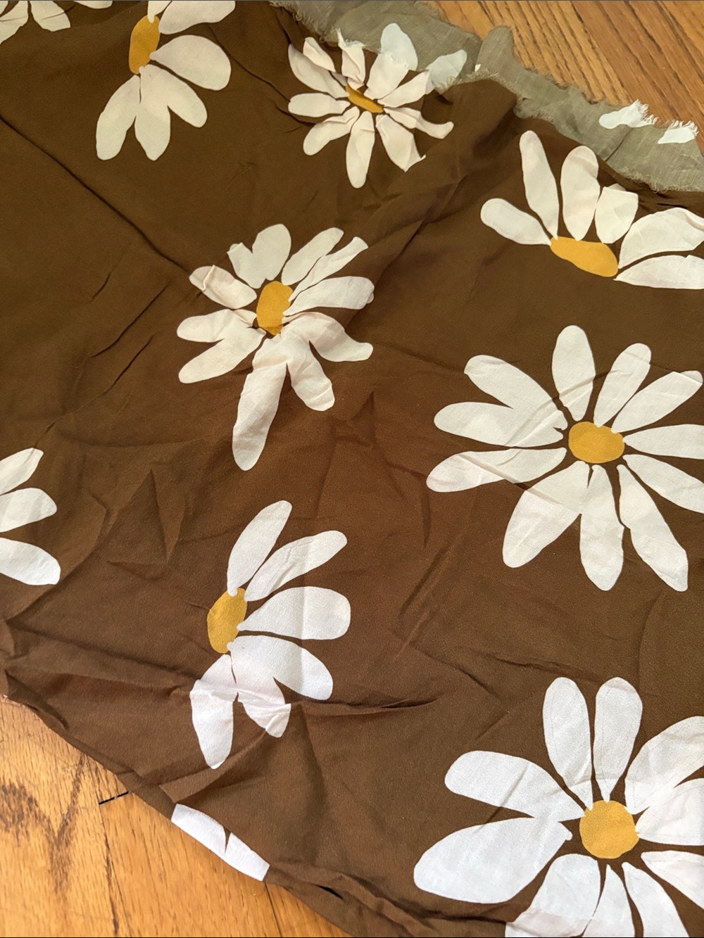 Brown Daisy print rayon
